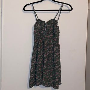 Floral green mini dress